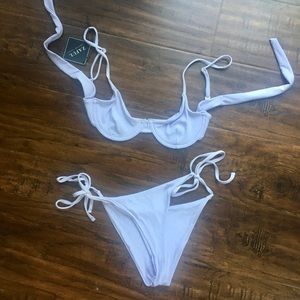 Light lavender ribbed bikini, brand new!